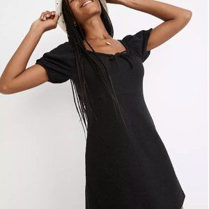 Madewell Seersucker Knit Puff-Sleeve Mini Dress XS